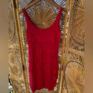 MIKO 6/$20. woman’s hot pink sleeveless tiered dress small